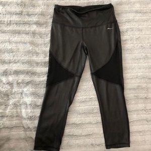 X by gottex coated mesh detail crop legging